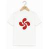Camiseta Lauburu Rojo Blanca Infantil - Trajes Regionales Vascos