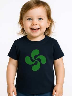 Camiseta Lauburu Verde Azul Niña Bebe - Trajes Regionales Vascos