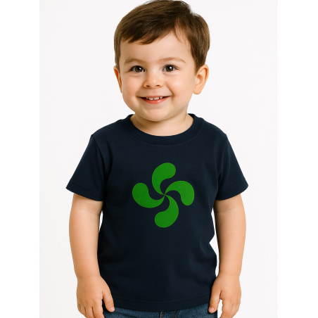 Camiseta Lauburu Verde Azul Niño Bebe - Trajes Regionales Vascos