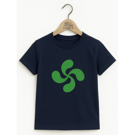 Camiseta Lauburu Verde Azul Bebe - Trajes Regionales