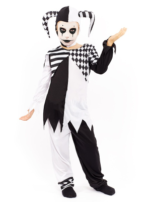 Disfraz de Payaso Blanco y Negro para Niño - Disfraces Halloween Payasos