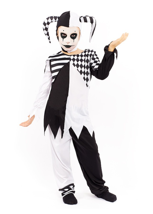 Disfraz de Payaso Blanco y Negro para Niño - Disfraces Halloween Payasos