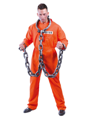 Comprar Disfraz de Convicto Naranja - Disfraces de Policias y Presos para Hombres 