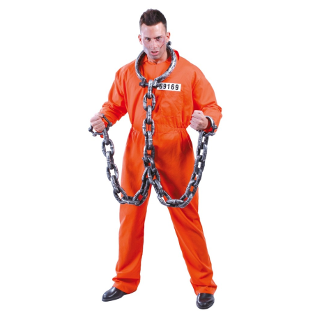 Disfraz de Convicto Naranja - Disfraces de Policias y Presos para Hombres