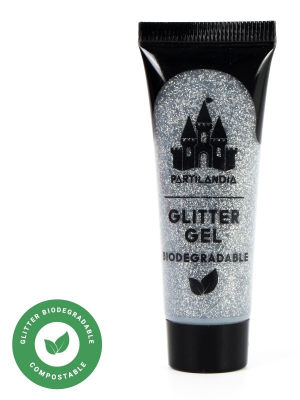 Gel Con Brillantina Plateado Biodegradable - Maquillaje Para Disfraces