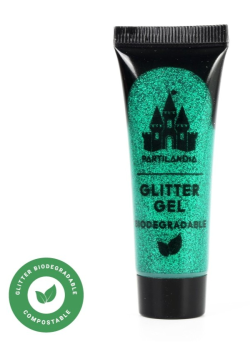 Gel Con Brillantina Verde Biodegradable - Maquillaje Para Disfraces