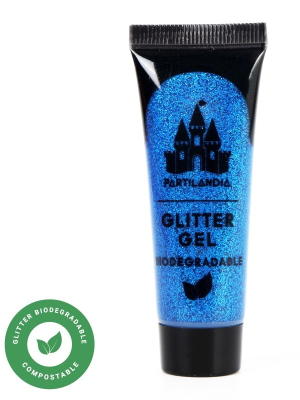 Gel Con Brillantina Azul Biodegradable - Maquillaje Para Disfraces