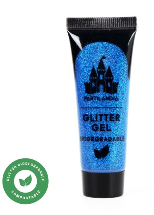 Gel Con Brillantina Azul Biodegradable - Maquillaje Para Disfraces