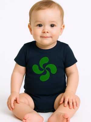 Body Lauburu Verde Bebe Azul - Euskal Jantziak - Camisetas y Body's Regionales Bebe