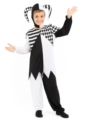 Disfraz de Payaso Blanco y Negro para Niño - Disfraces Halloween Payasos
