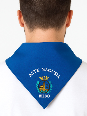 Pañuelo Escudo Bilbao Aste Nagusia - Pañuelos de Fiestas Bordados