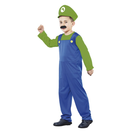 Disfraz de Fontanero Luigi Infantil - Disfraces de VIdeojuegos para Niños