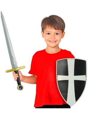 Set Escudo Negro y Espada Medieval Infantil - Escudos y Corazas