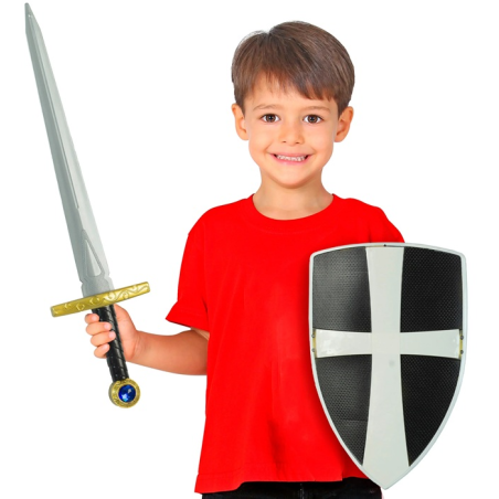Set Escudo Negro y Espada Medieval Infantil - Escudos y Corazas - Escudos y Corazas