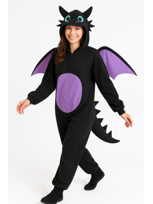Disfraz de Dragon Negro chica - Disfraces Como Entrenar a tu Dragon - Pijama Desdentado - Toothlees
