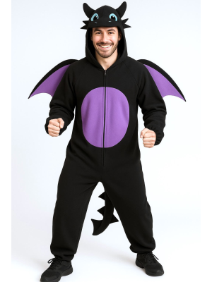 Disfraz de Dragon Negro adulto - Disfraces Como Entrenar a tu Dragon - Pijama Desdentado - Toothlees
