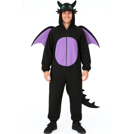 Disfraz Pijama de Dragon Negro hombre - Disfraces Como Entrenar a tu Dragon - Desdentado - Toothlees