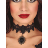 Gargantilla con Piedra Negra y Araña - Collares Disfraces Halloween