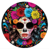 Platos de Catrina Colorida 6 unidades - Decoracion de Mesa Halloween