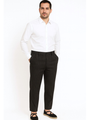 Pantalon Aldeano Rayas Gris Negro hombre - Pantalones Baserritarra - Trajes Vascos