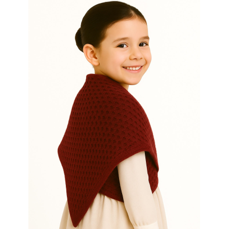 Toquilla Aldeana Niña Granate - Trajes Regionales - Toquillas y Mendigozales