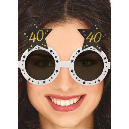 Gafas de 40 Años con Estrellas – Complementos para Celebraciones