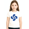 Camiseta Lauburu Azul Marino Blanca Niña - Trajes Arrantzale Regionales Vascos