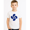 Camiseta Lauburu Azul Marino Blanca Niño - Trajes Arrantzale Regionales Vascos