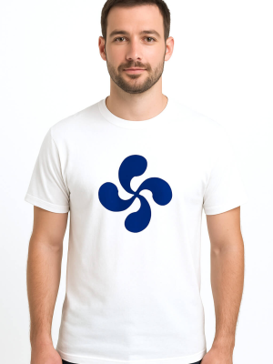 Camiseta Lauburu Azul Marino adulto - Trajes Arrantzale Regionales Vascos