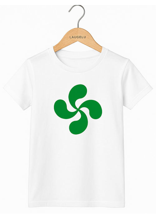 Camiseta Lauburu Verde Blanca Infantil - Trajes Regionales Vascos