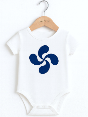 Body Lauburu Azul Bebe Blanco - Euskal Jantziak - Camisetas y Body's Regionales Bebe