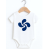 Body Lauburu Azul Bebe Blanco - Euskal Jantziak - Camisetas y Body's Regionales Bebe