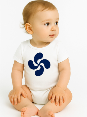 Body Lauburu Azul Bebe Blanco - Euskal Jantziak - Camisetas y Body's Regionales Bebe
