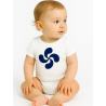 Body Lauburu Azul Bebe Blanco - Euskal Jantziak - Camisetas y Body's Regionales Bebe