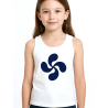 Camiseta Lauburu Azul Tirantes Blanca Infantil - Trajes Vascos - Camisas y Camisetas regionales Niño