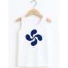 Camiseta Lauburu Azul Tirantes Blanca Infantil - Trajes Vascos - Camisas y Camisetas regionales Niño