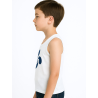 Camiseta Lauburu Azul Tirantes Blanca Infantil - Trajes Vascos - Camisas y Camisetas regionales Niño