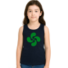 Camiseta Arrantzale Lauburu Tirantes Azul Niña - Trajes Regionales Vascos