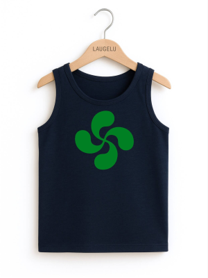 Camiseta Arrantzale Lauburu Tirantes Azul Infantil - Trajes Regionales Vascos