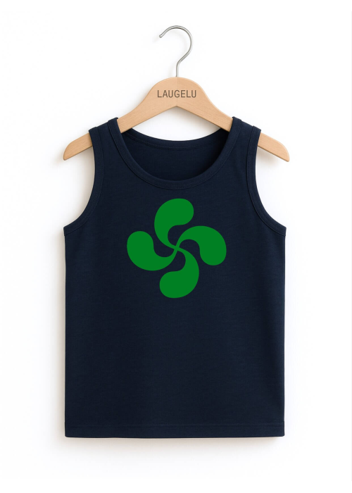 Camiseta Arrantzale Lauburu Tirantes Azul Infantil - Trajes Regionales Vascos