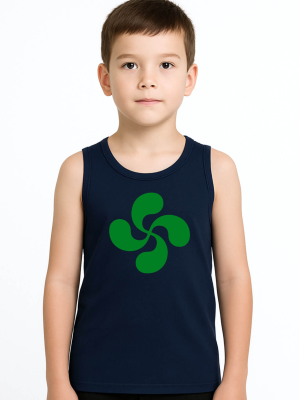 Camiseta Arrantzale Lauburu Tirantes Azul Infantil - Trajes Regionales Vascos