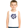 còpia de Camiseta Lauburu Circulo Cuadros Tirantes Blanca Infantil - Trajes Vascos