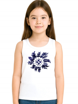 Camiseta Eguzkilore Cuadros Tirantes Blanca Infantil - Trajes Vascos - Camisas y Camisetas regionales Niño