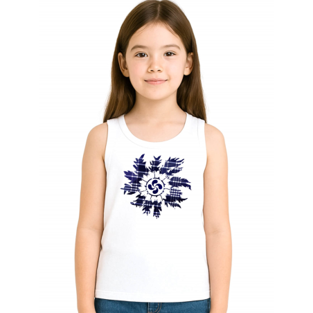 còpia de Camiseta Lauburu Circulo Cuadros Tirantes Blanca Infantil - Trajes Vascos
