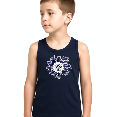 Camiseta Arrantzale Eguzkilore Lauburu Tirantes Azul Niño - Trajes Regionales Vascos