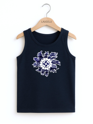 còpia de Camiseta Lauburu Circulo Cuadros Tirantes Blanca Infantil - Trajes Vascos