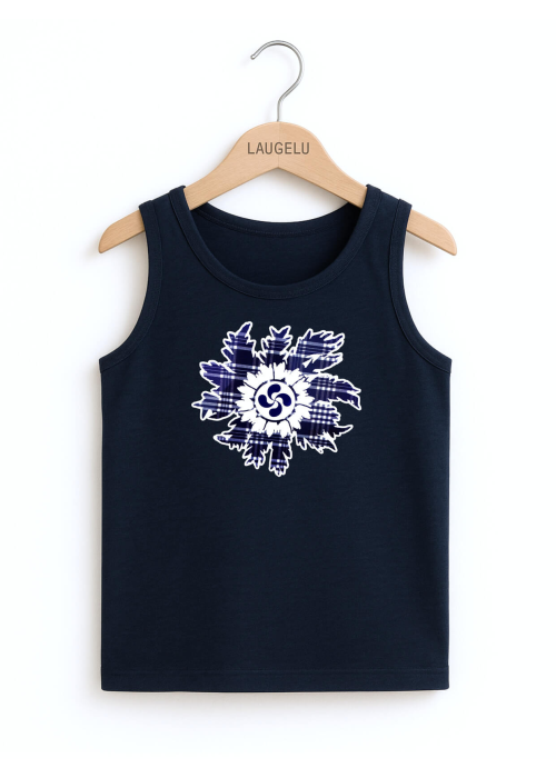 Camiseta Arrantzale Eguzkilore Lauburu Tirantes Azul Infantil - Trajes Regionales Vascos