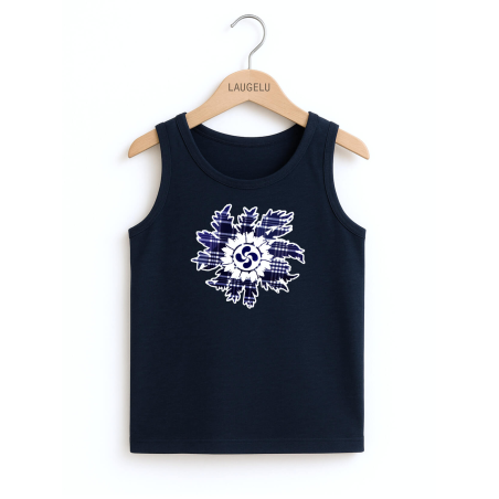 Camiseta Arrantzale Eguzkilore Lauburu Tirantes Azul Infantil - Trajes Regionales Vascos