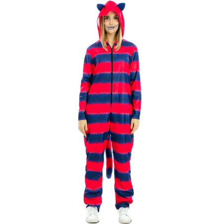 Disfraz de Gato Rayado Pijama Adulto - Disfraces Alicia Pais de las Maravillas