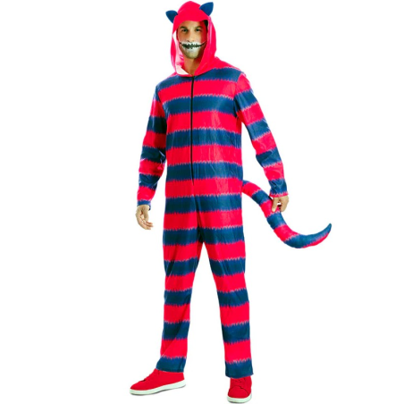Disfraz de Gato Rayado Pijama Adulto - Disfraces Alicia Pais de las Maravillas - Disfraces de Alicia Adultos